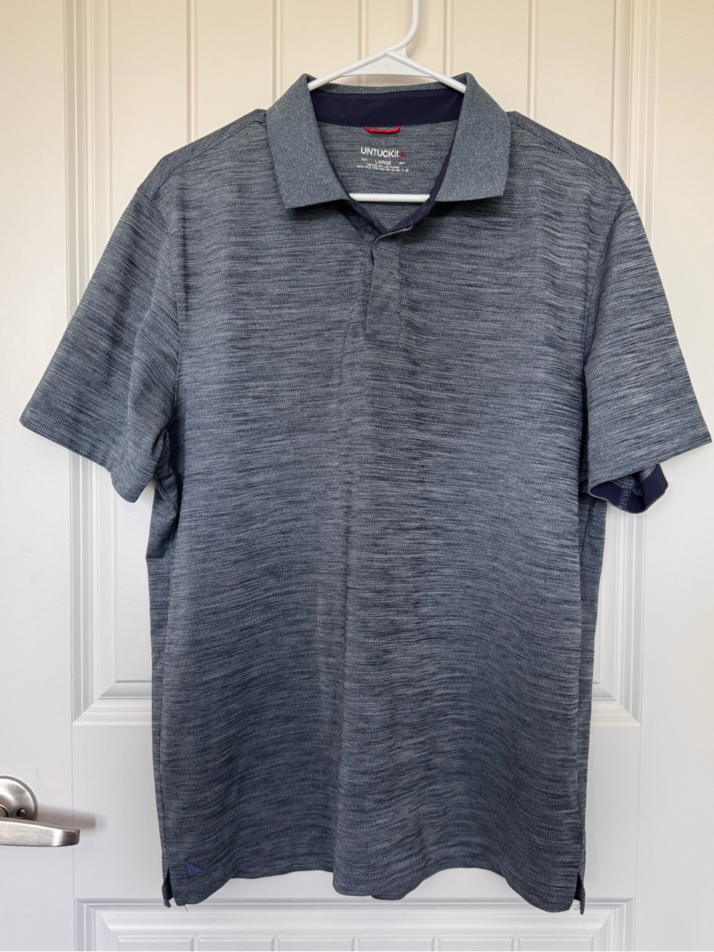 UNTUCKit Hannifer Polo Shirt Large Blue Performance Stretch Golf